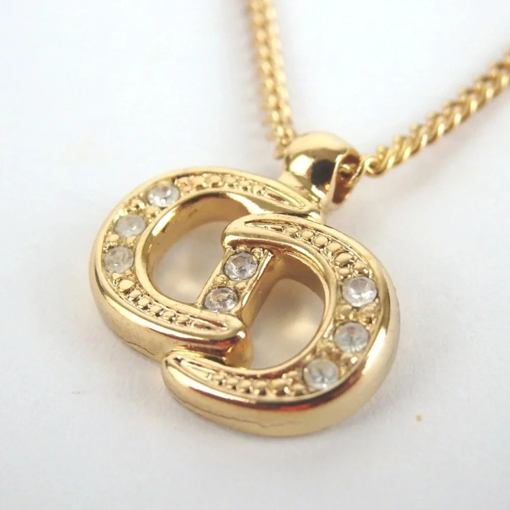 CHRISTIAN DIOR Gold CD Tie Chain - Picture 1 of 7